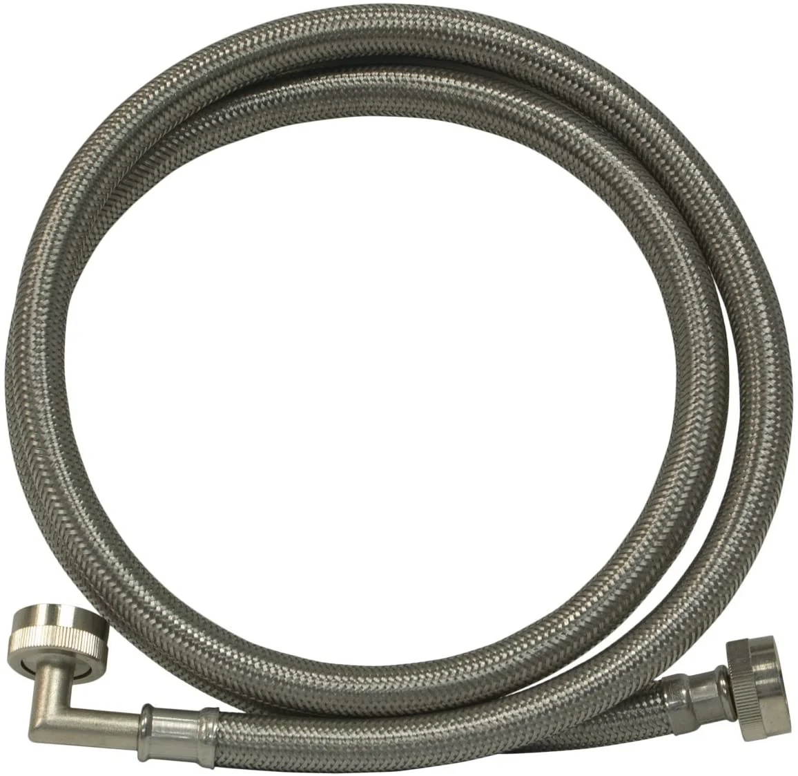 5 Ft Stainless Steel Washer Machine Hose with 90 deg elbow - 48374