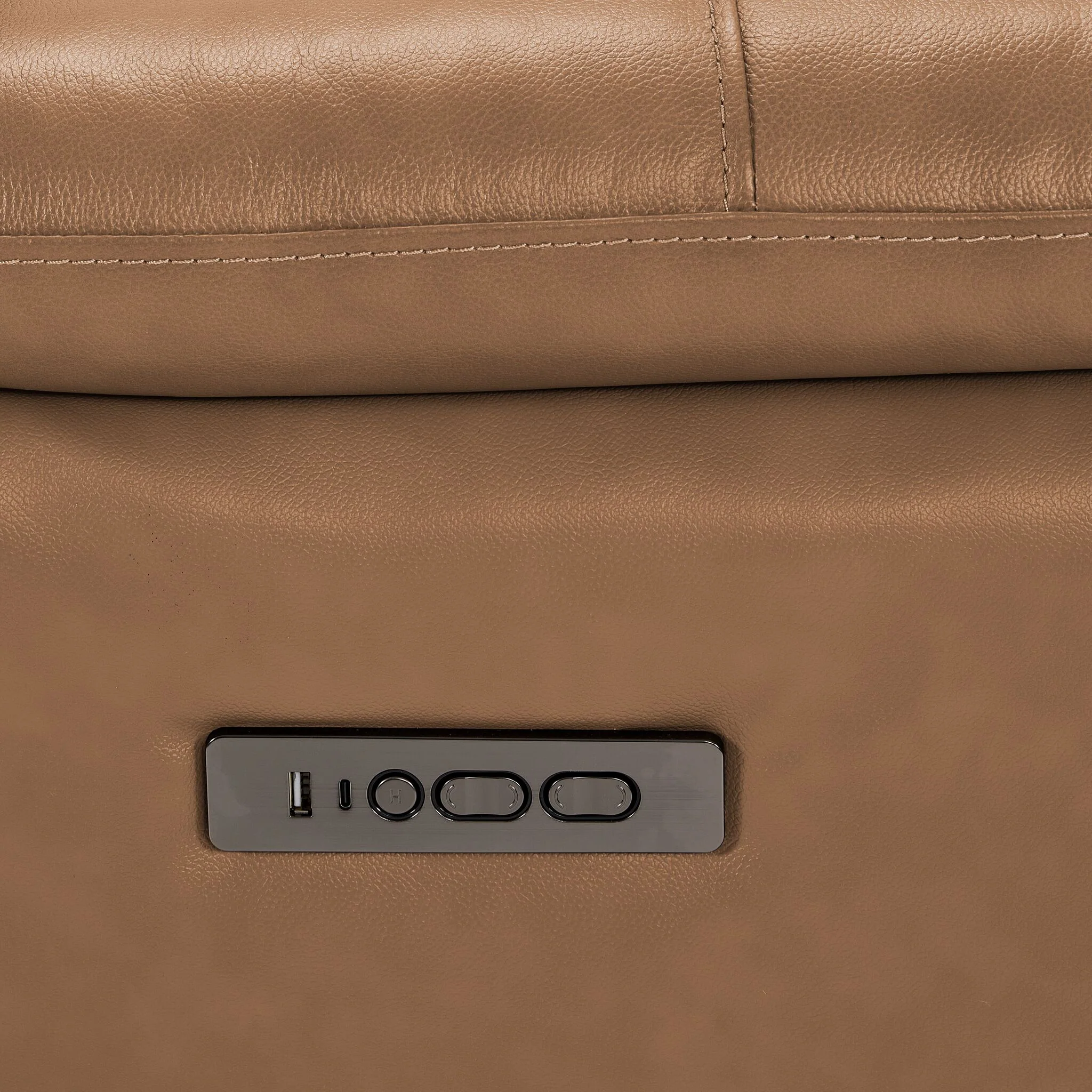 Allie Leather Dual Power Recliner - Canyon - Image 6