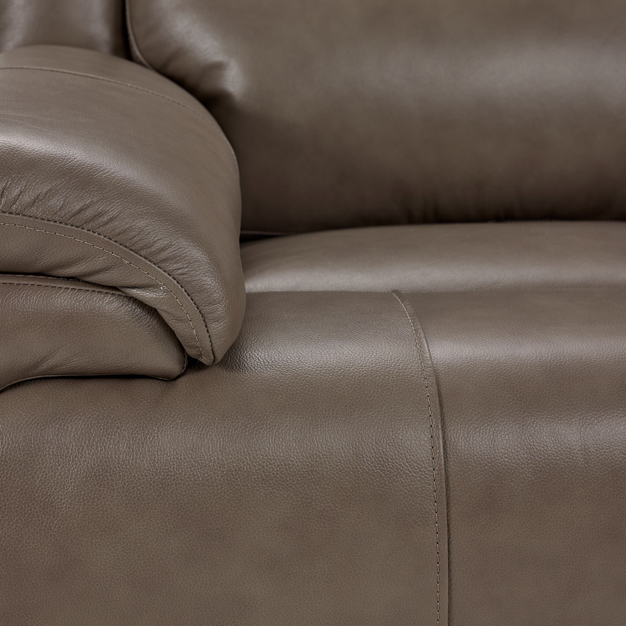 Allie Leather Dual Power Reclining Loveseat - Mocha - Image 3