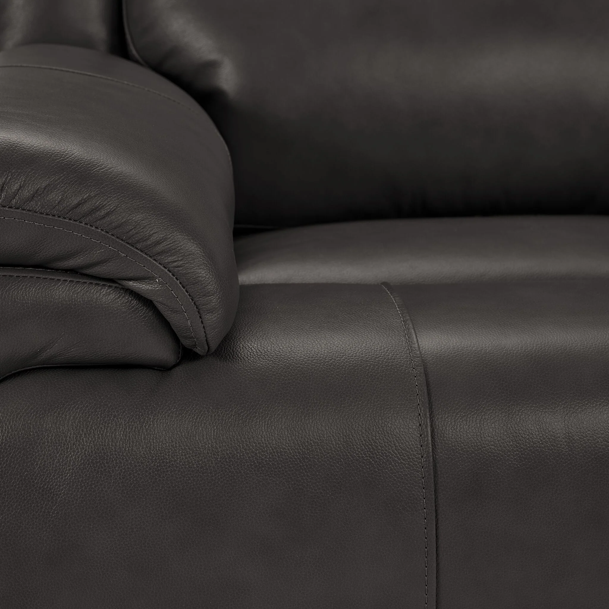 Allie Leather Dual Power Reclining Sofa and Loveseat Set - Granite - Image 5