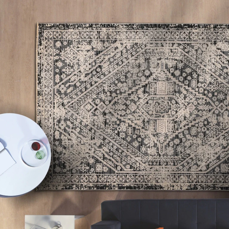 Alpena Traditional Rug - 9' x 12' - Black/Grey - Image 6