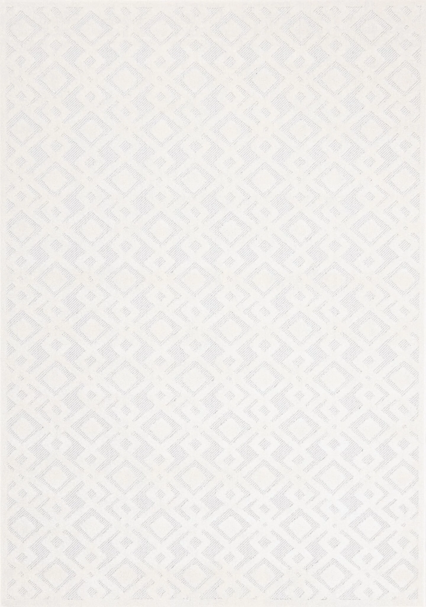 Arctic Echo 6'7" x 9'6" Diamond Area Rug - White
