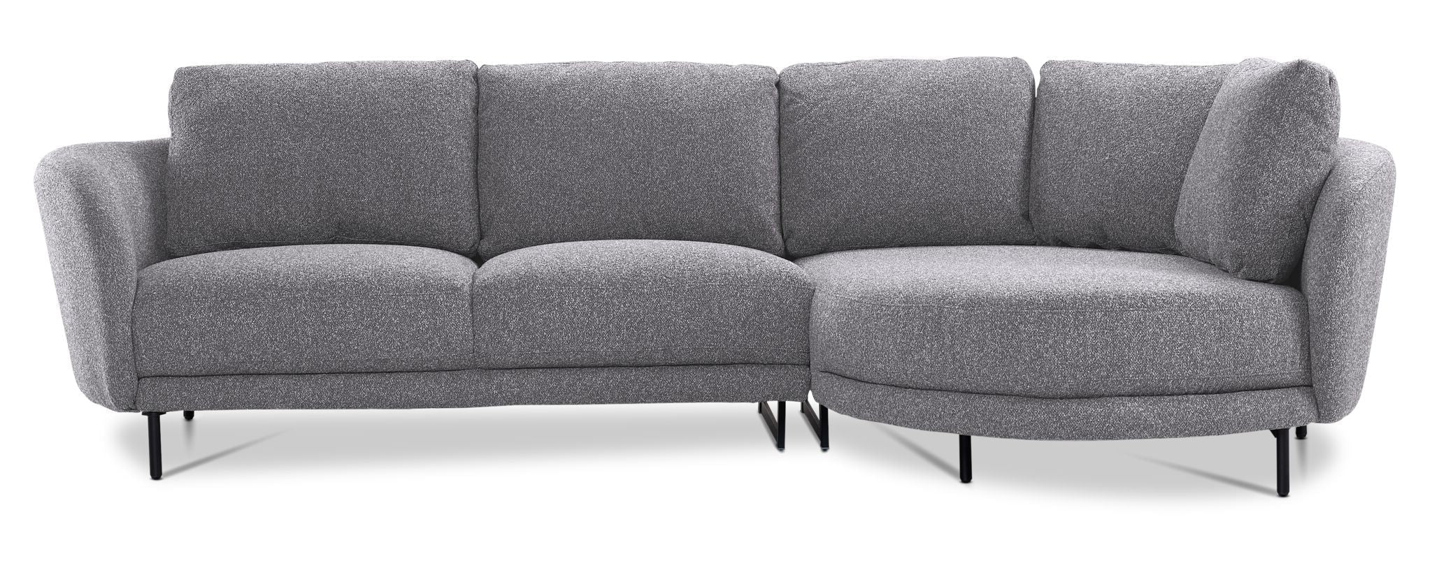Ariana 2-Piece Sectional with Right Facing Chaise - Ash - Image 2
