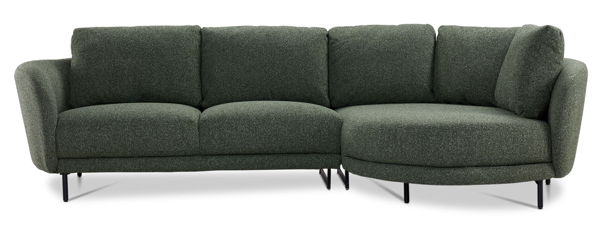 Ariana 2-Piece Sectional with Right Facing Chaise - Green - Image 2