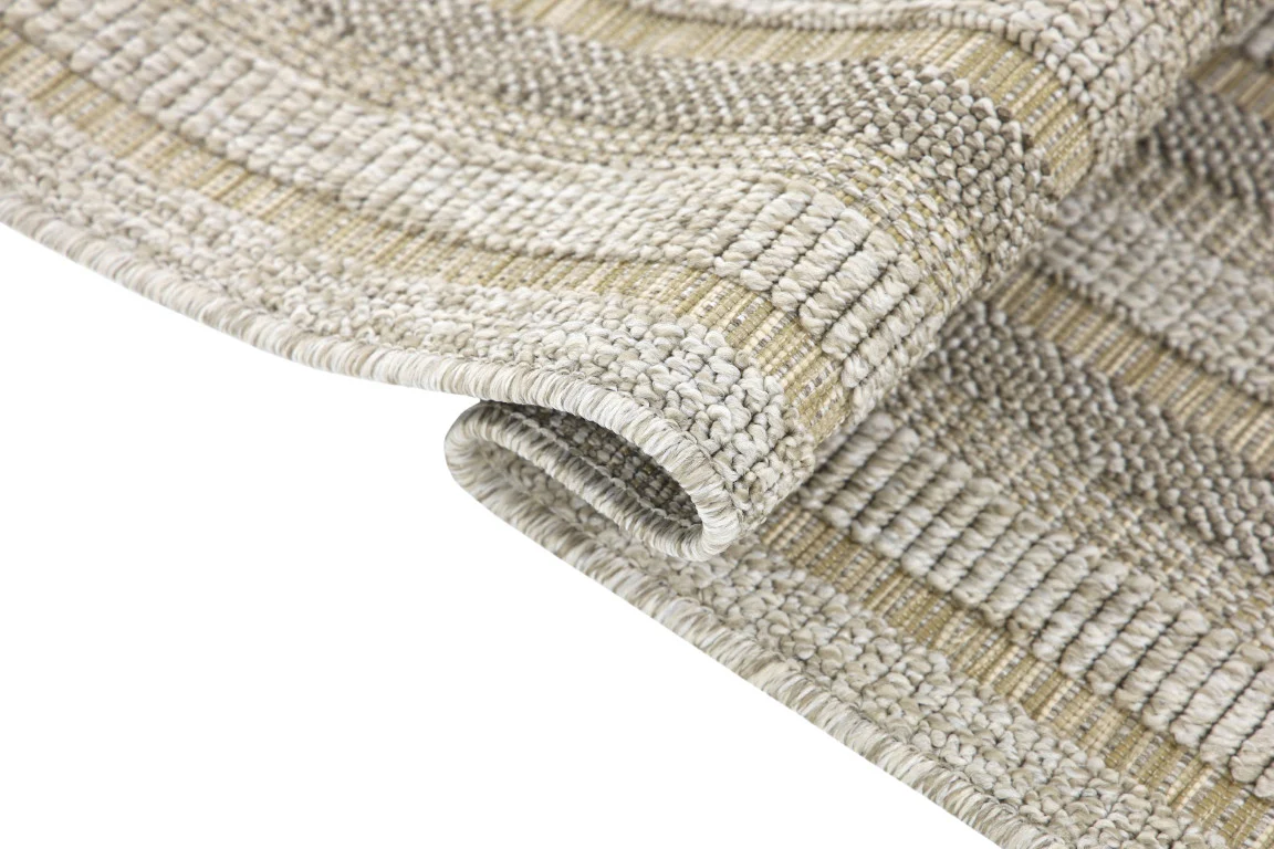 Assia Rectangles Outdoor Rug - 9' x 12' - Beige - Image 3