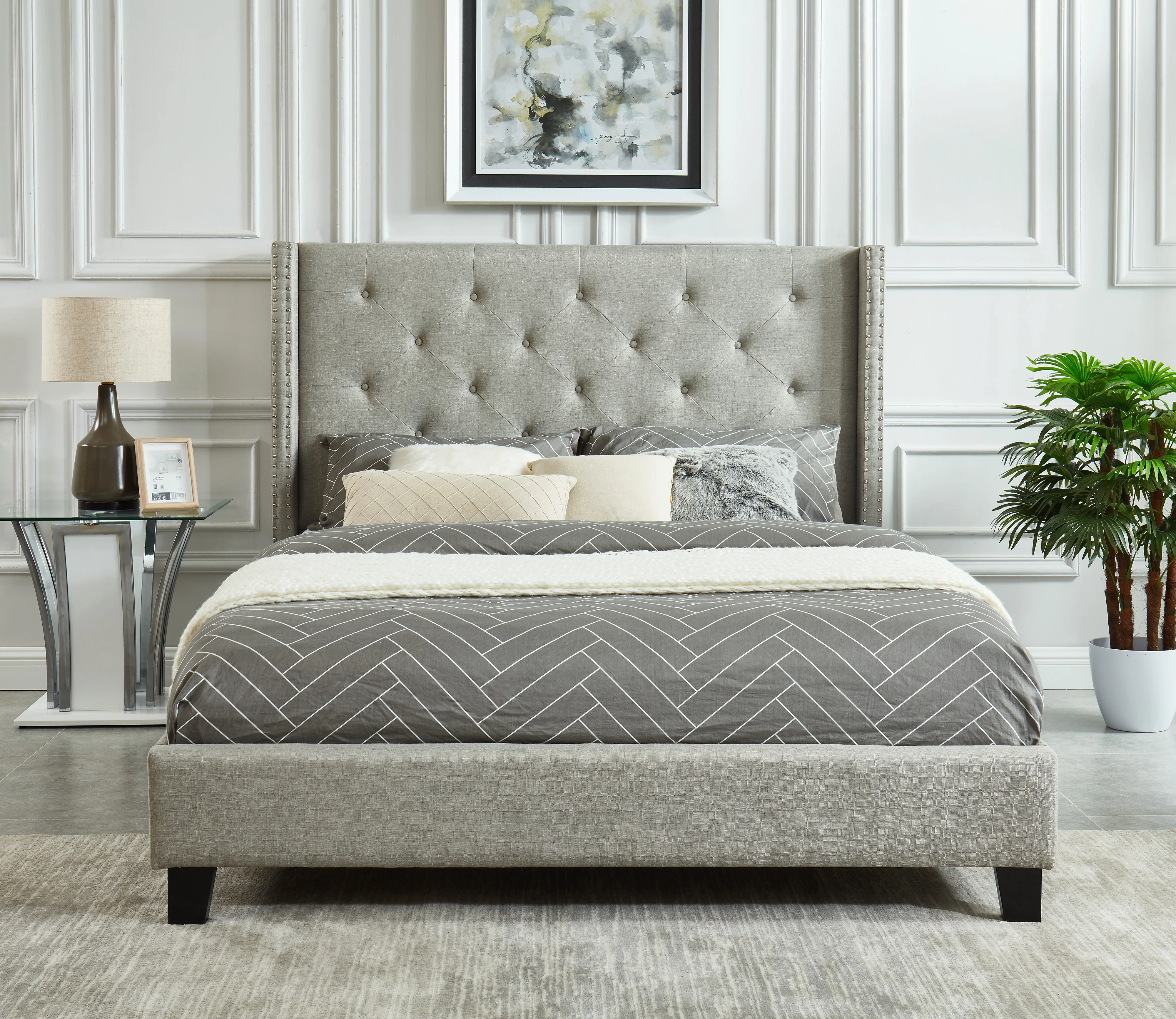 Audrey 3-Piece King Bed - Grey - Image 2