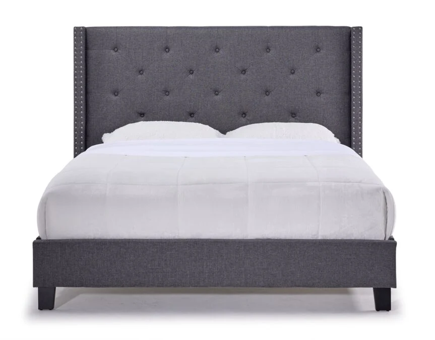 Audrey 3-Piece Queen Bed - Dark Grey - Image 3