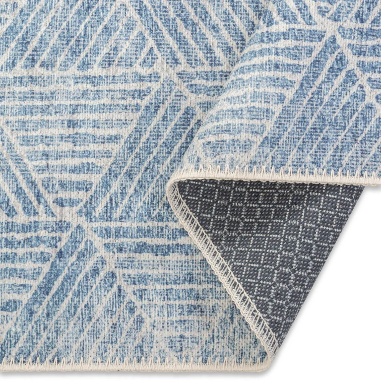 Aura Geometric Rug - 5' x 7' - Blue/White - Image 2