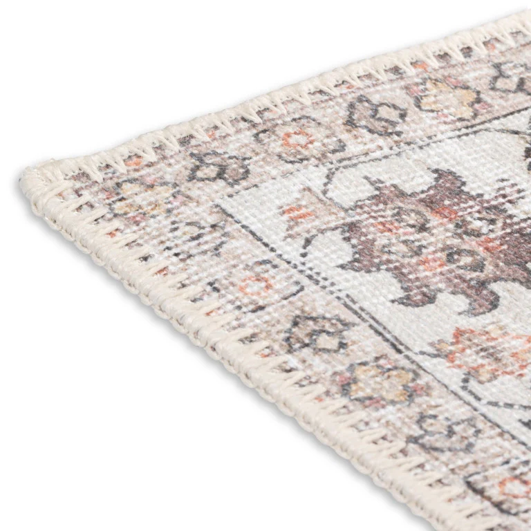 Aura Traditional Rug - 6' x 9' - Charcoal/Cream - Image 4