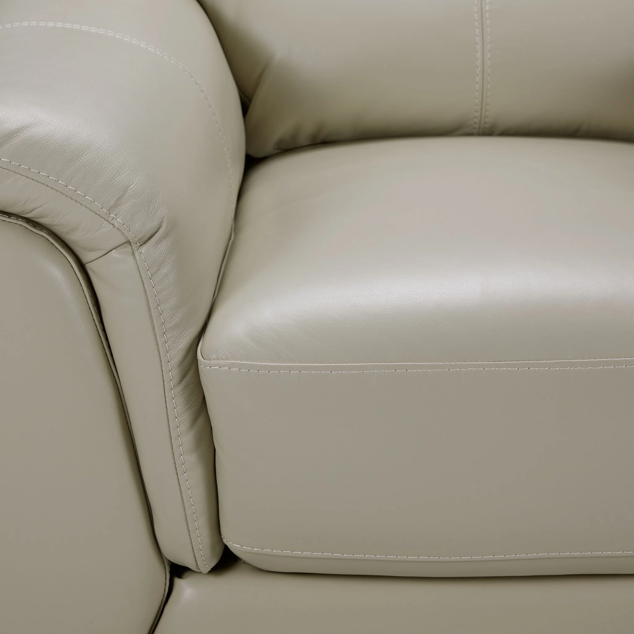 Avalon Leather Sofa - Oyster Grey Cream - Image 3