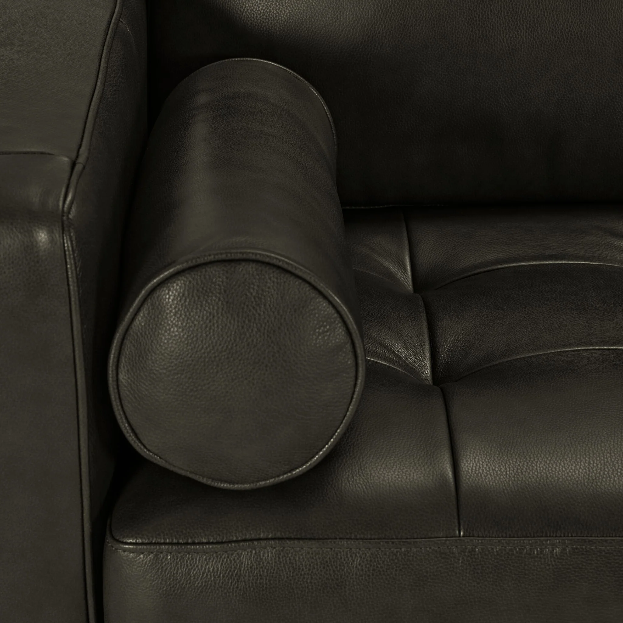 Bari Leather Loveseat - Charcoal - Image 3