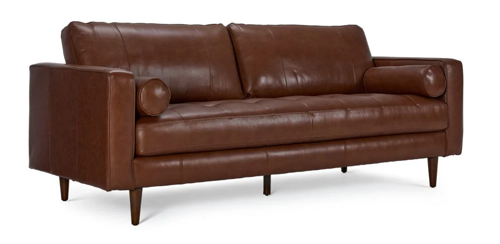 Bari Leather Sofa and Chair Set - Cobblestone - Image 3