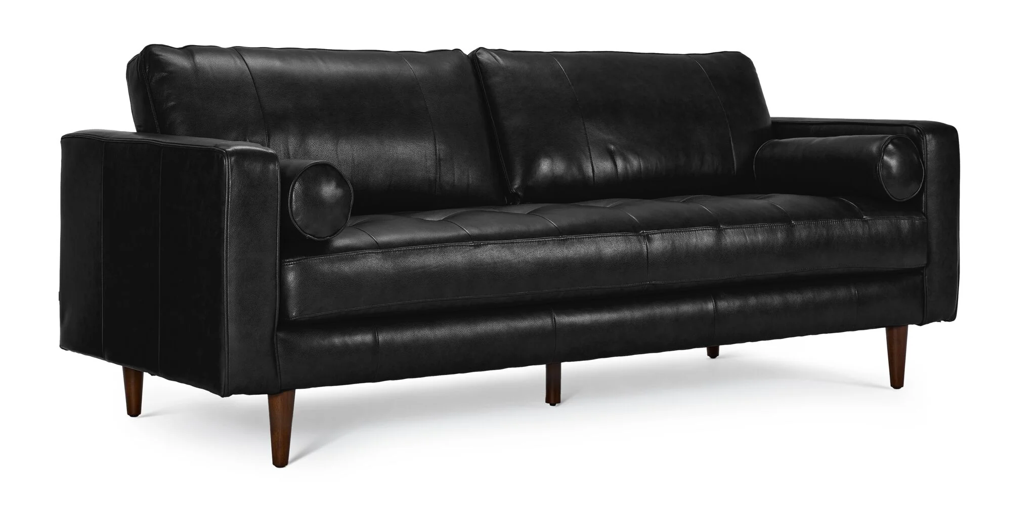 Bari Leather Sofa and Loveseat Set - Black - Image 2