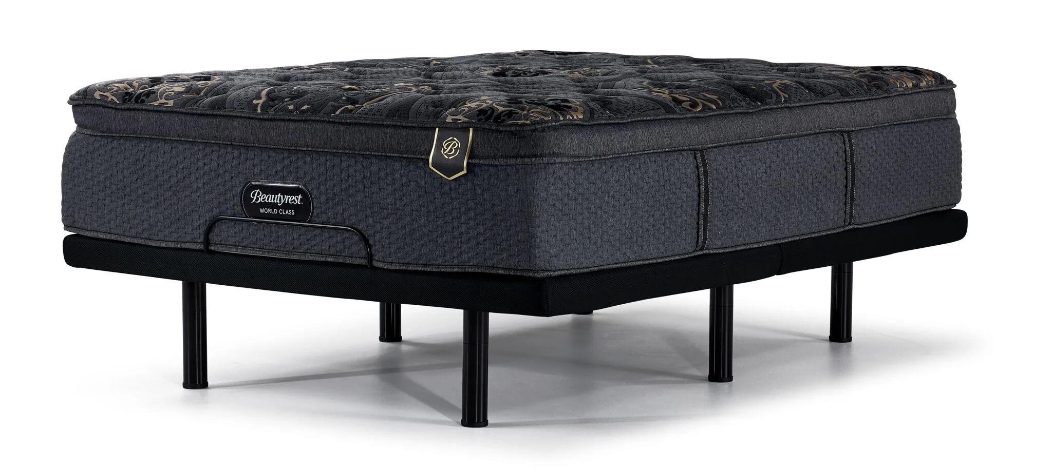 Beautyrest World Class Legacy Medium Queen Mattress and L2 Motion Pro Adjustable Base - Image 2