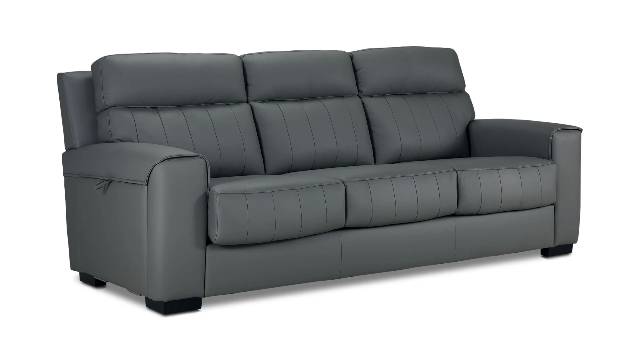 Benevento Leather Sofa and Chair Set - Steel - Image 2