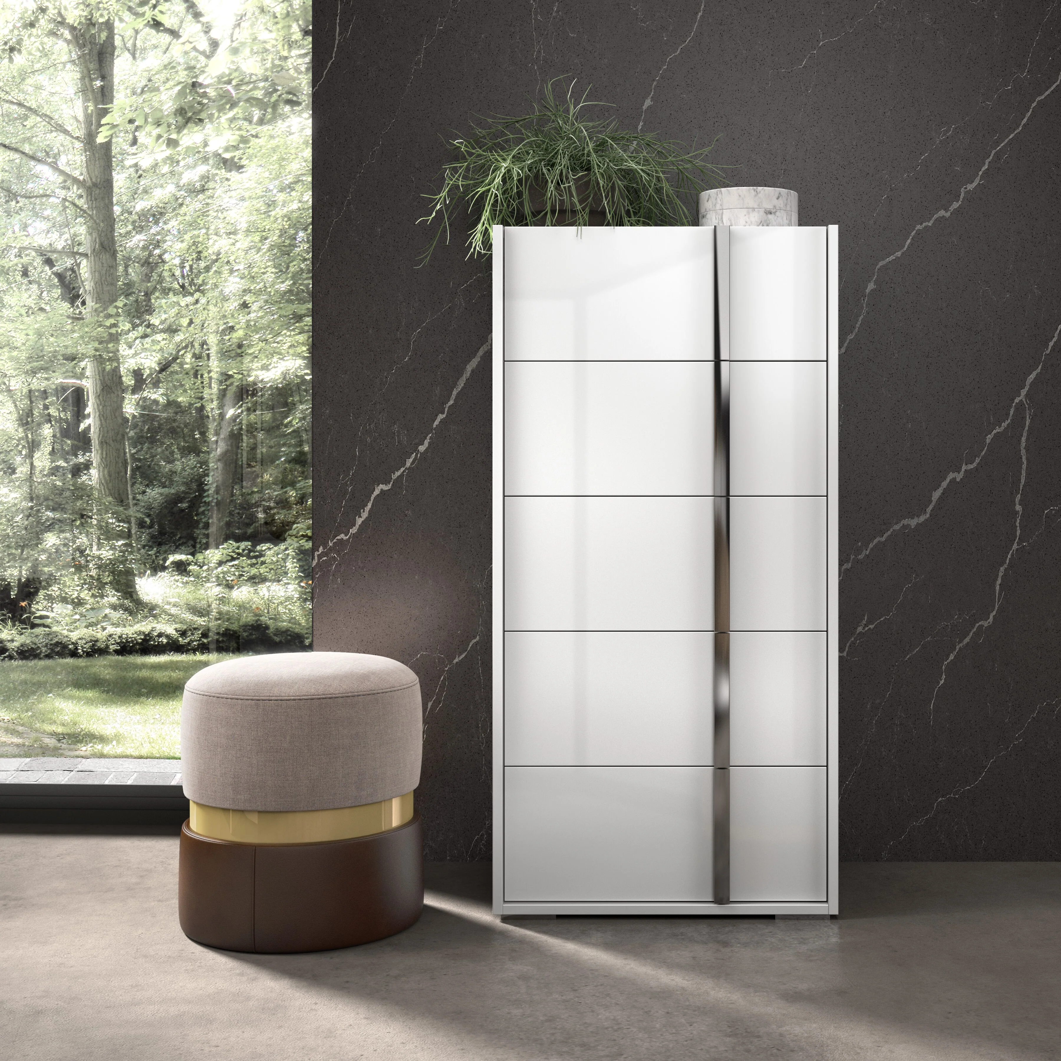 Bianca 5 Drawer Chest - White Lacquer - Image 3
