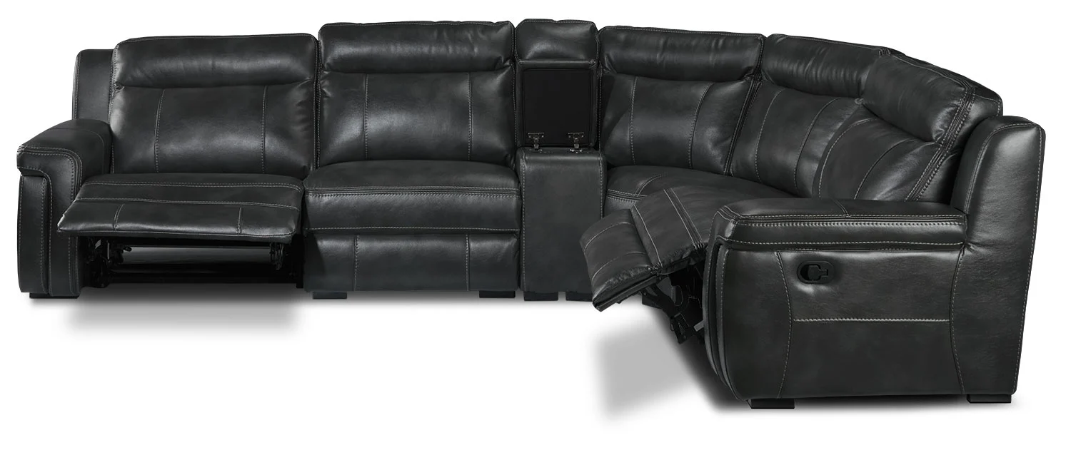 Bolero 5-Piece Reclining Sectional - Grey - Image 4