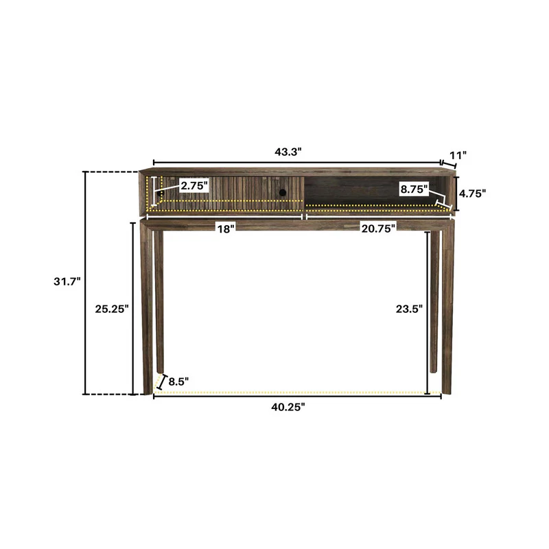 Borgergade 43.5" Sofa Table - Chestnut - Image 13