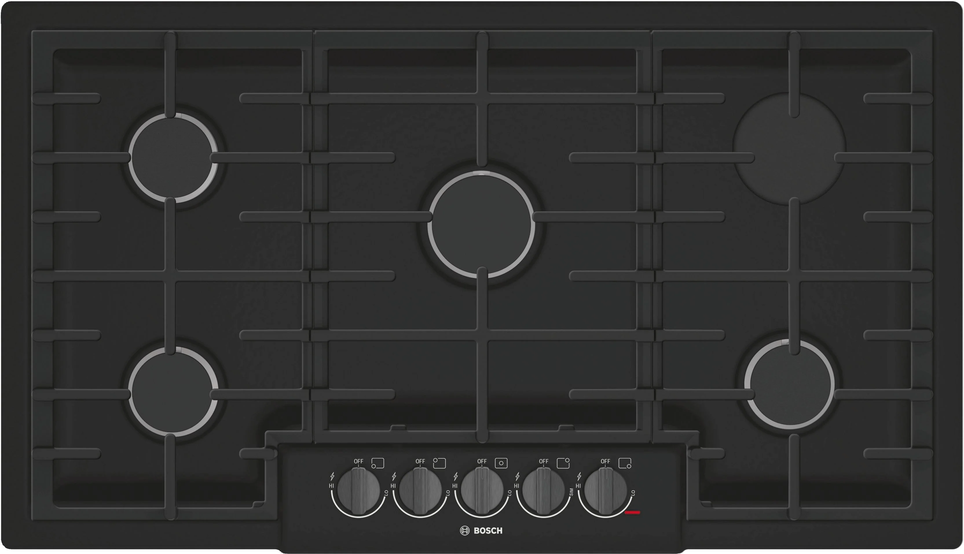 Bosch Black Stainless Steel 800 Series 36-Inch Gas Cooktop - NGM8646UC