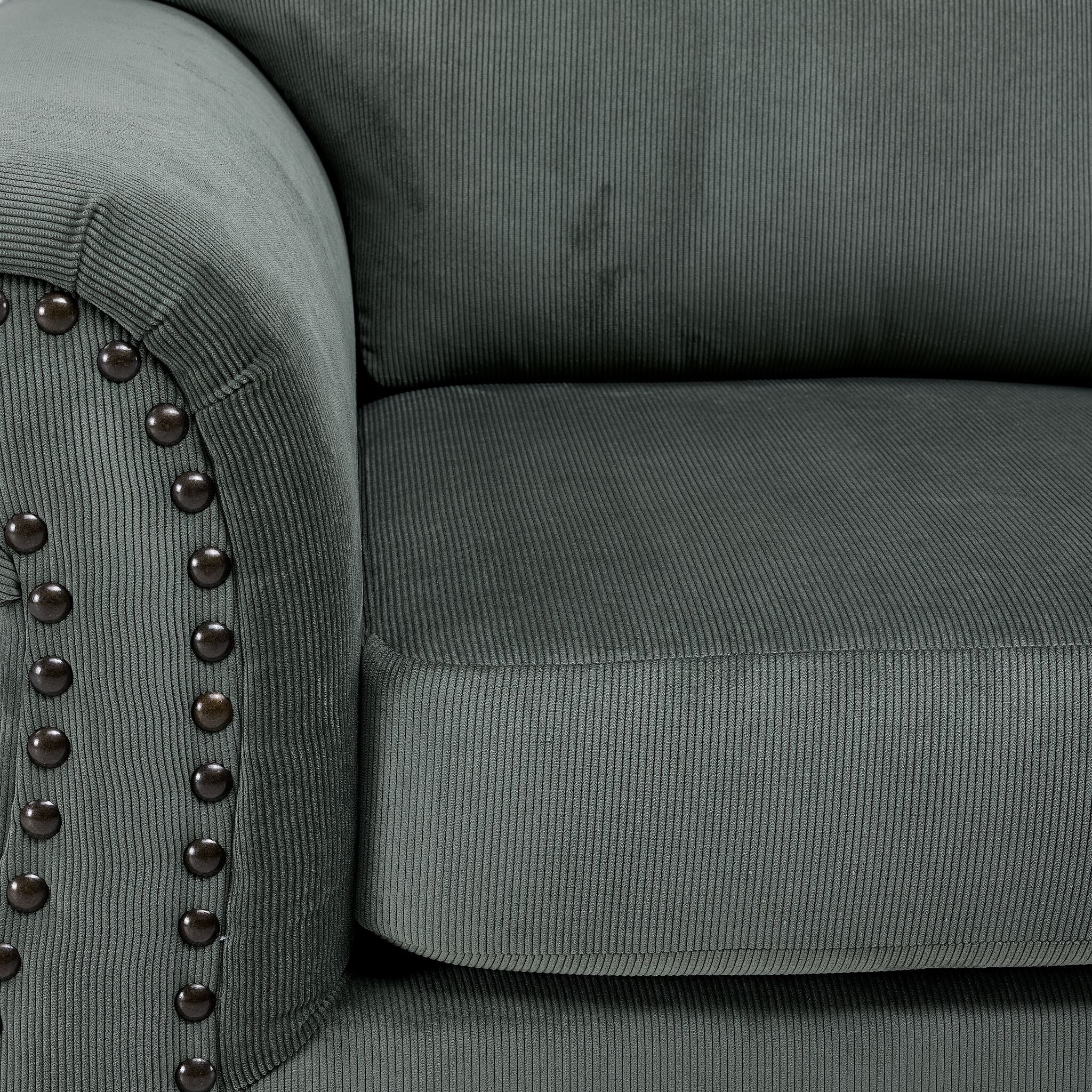 Brooklyn Sofa, Loveseat and Chair Set - Green - Image 5