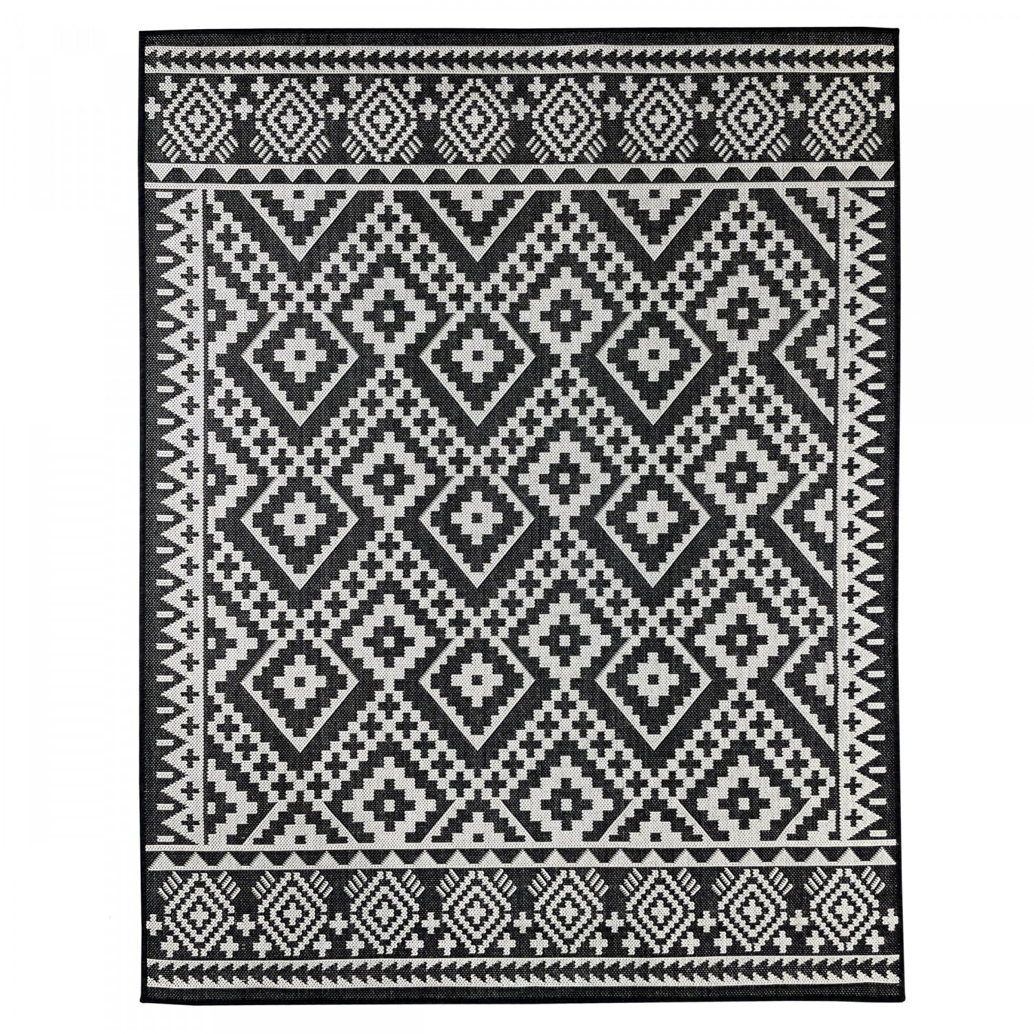 Cabana Tribal Indoor/Outdoor Rug - 6' x 9' - Black