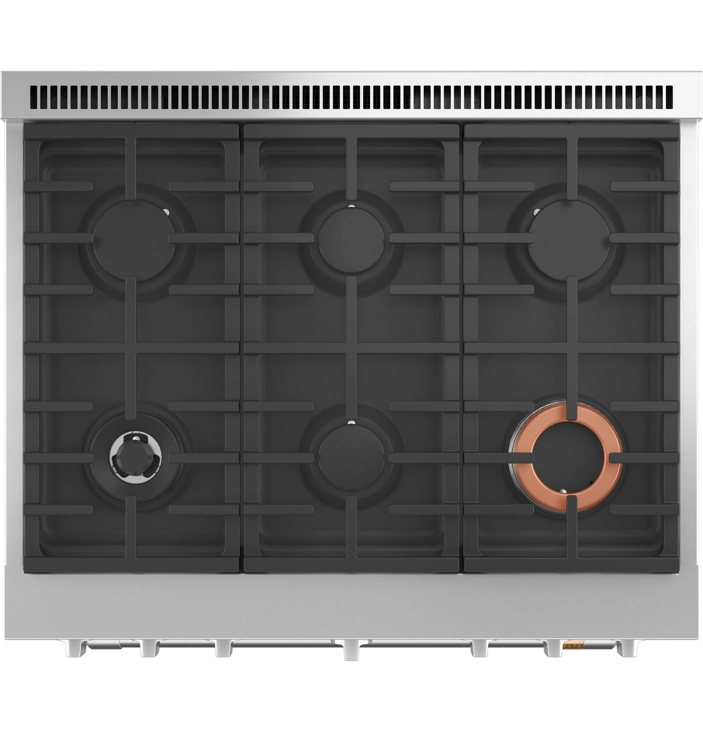 Café Matte Black 36" Commercial-Style 6-Burner Dual-Fuel Smart Range with Air Fry (5.75 Cu.Ft) - C2Y366P3TD1 - Image 2
