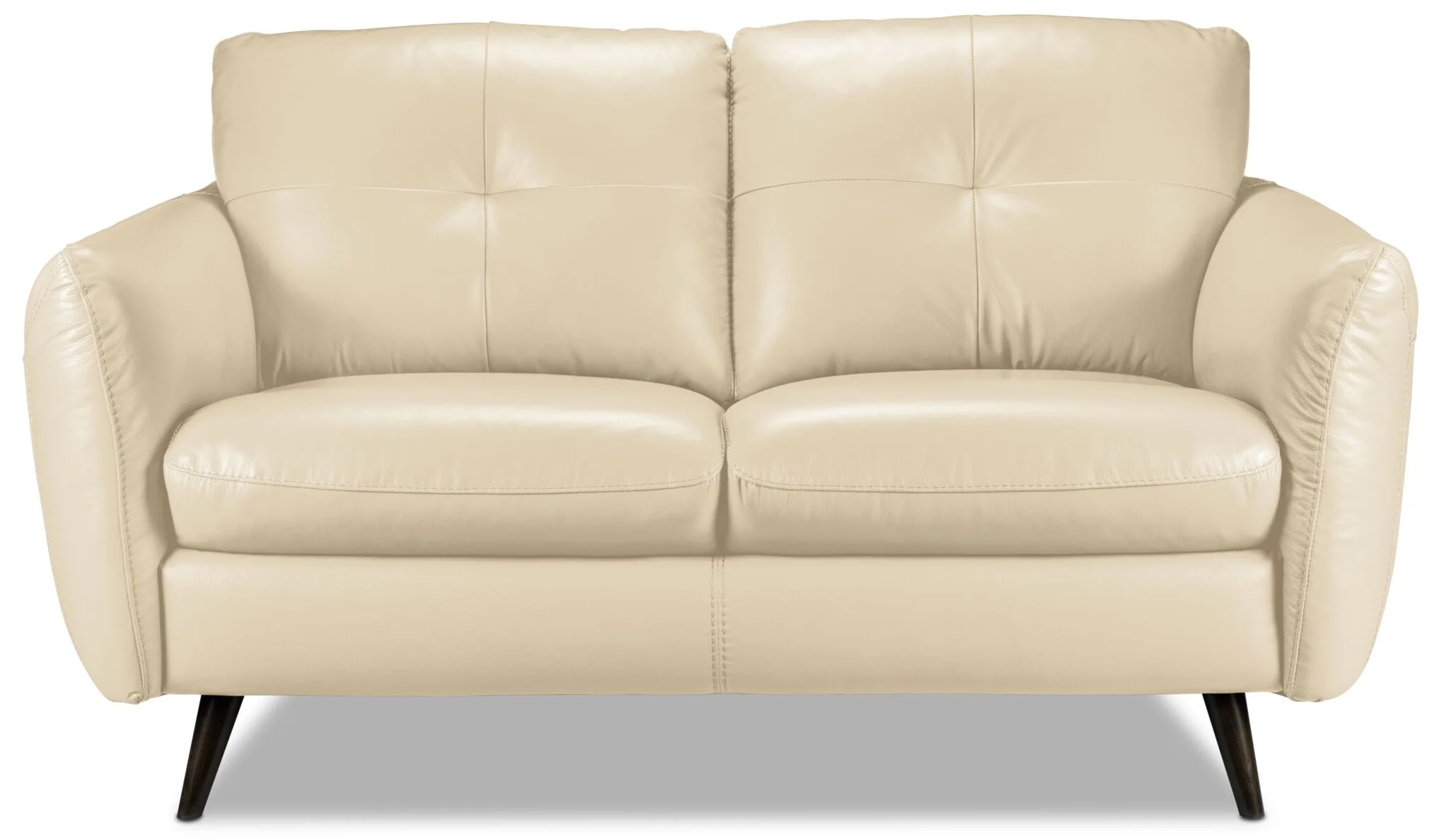 Carlino Leather Loveseat - Bisque - Image 2