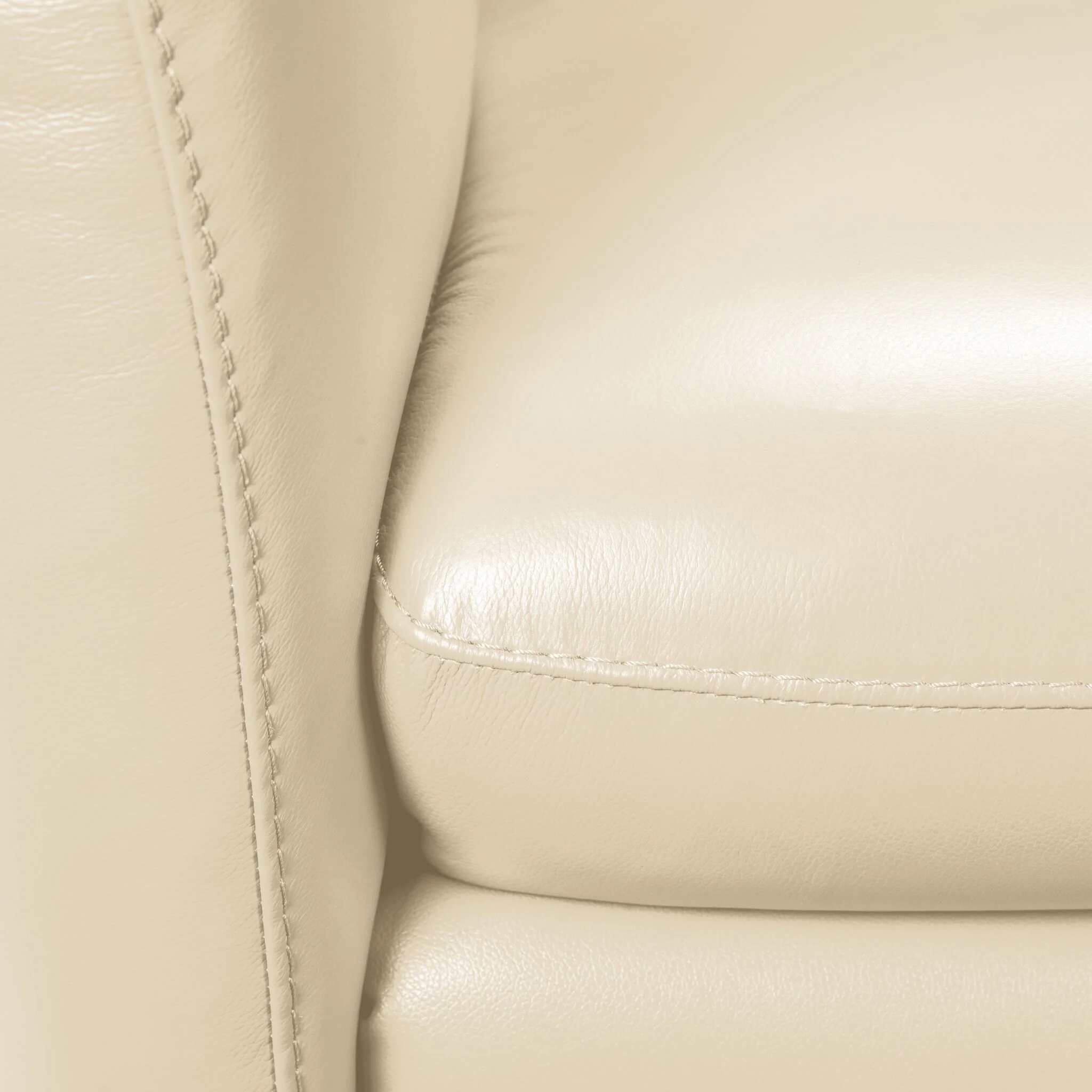 Carlino Leather Loveseat - Bisque - Image 3