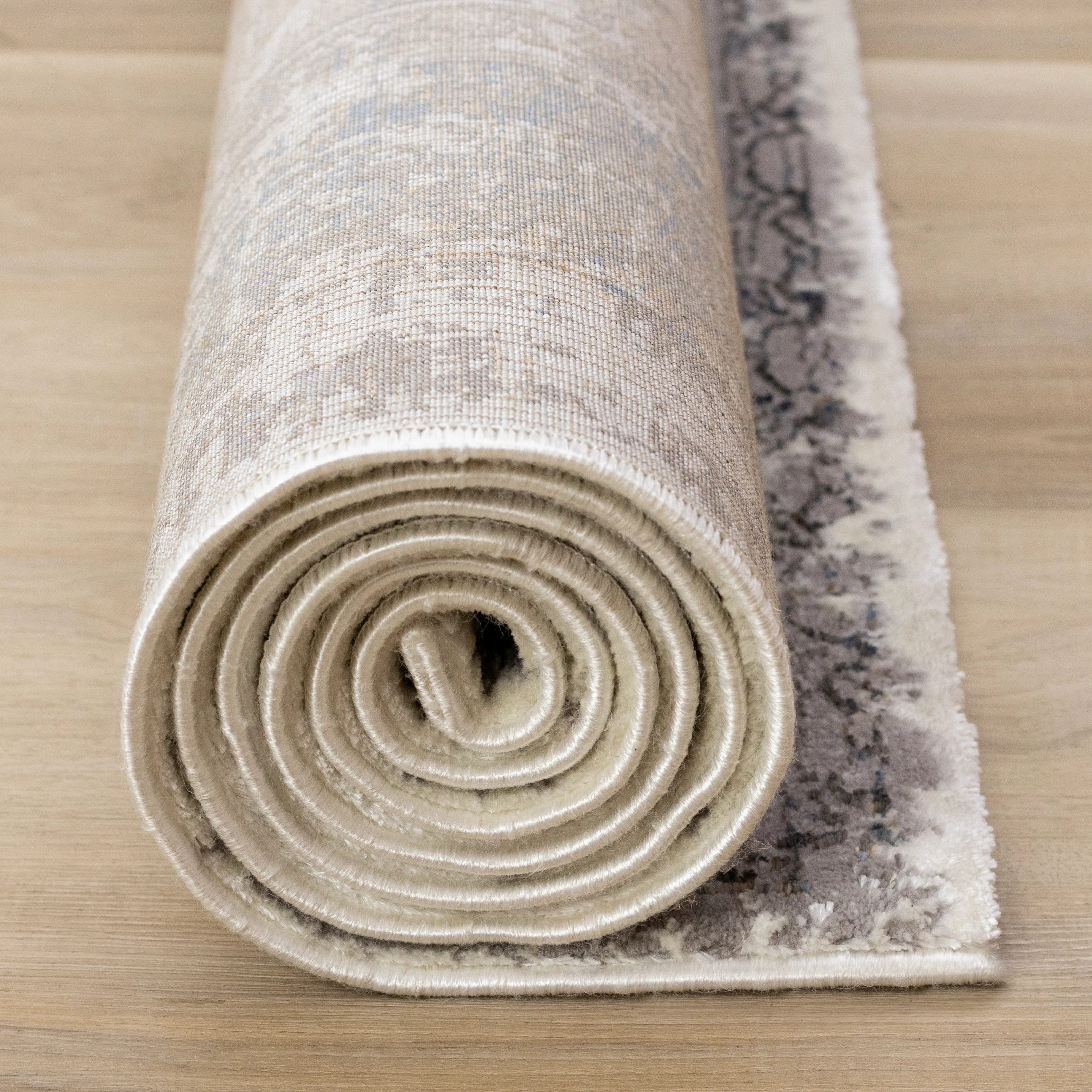 Chateau Charm 6'7" x 9'6" Elegant Classic Area Rug - Grey, Beige - Image 9