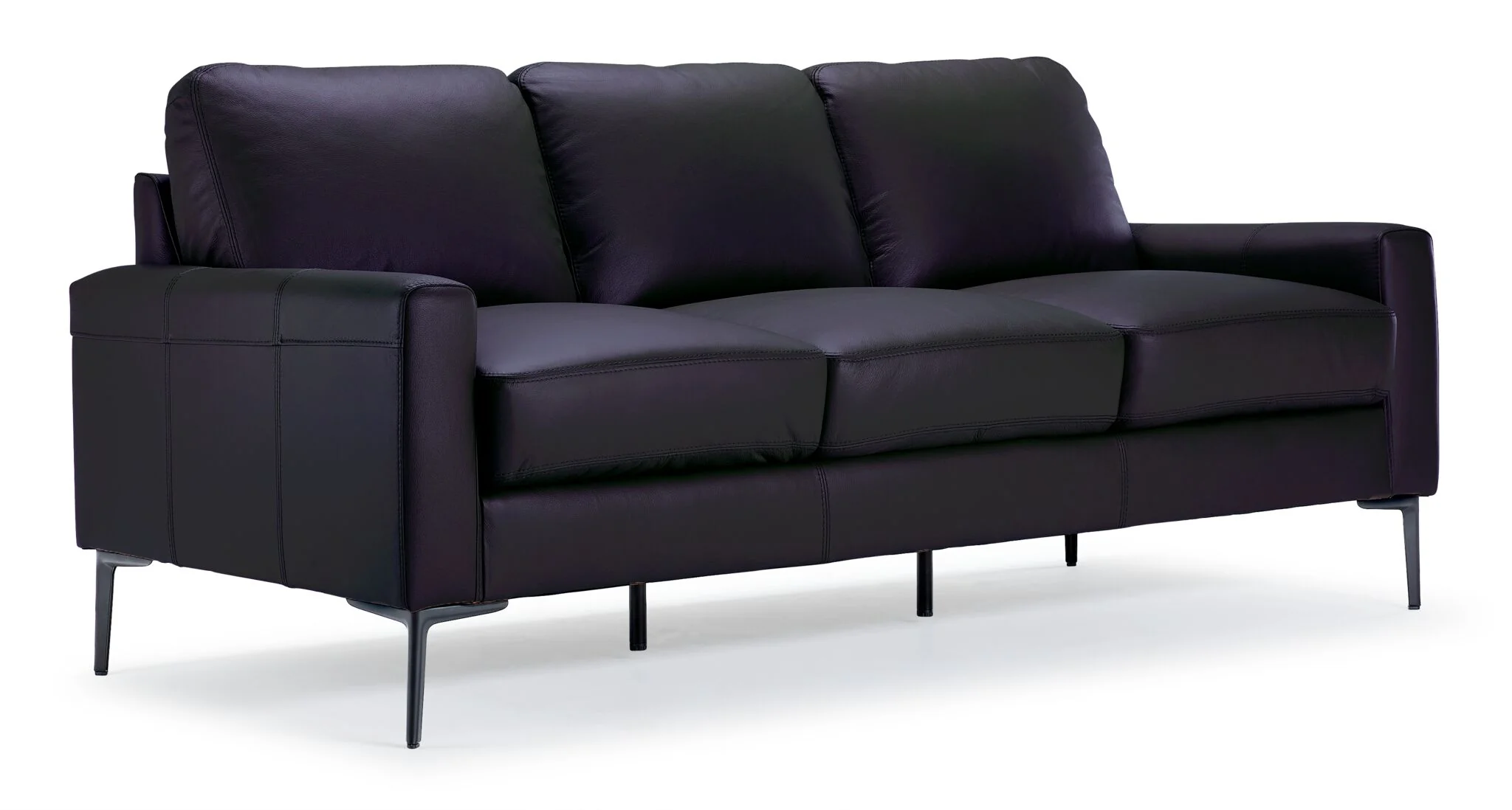 Chito Leather Sofa and Loveseat Set - Raven - Image 2