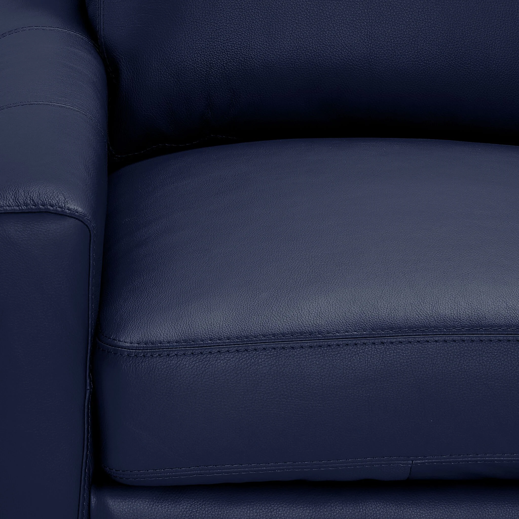 Chito Leather Sofa, Loveseat and Chair Set - Navy - Image 5