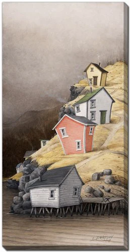 Cliffside Charm Wall Art - Brown - 10 X 20