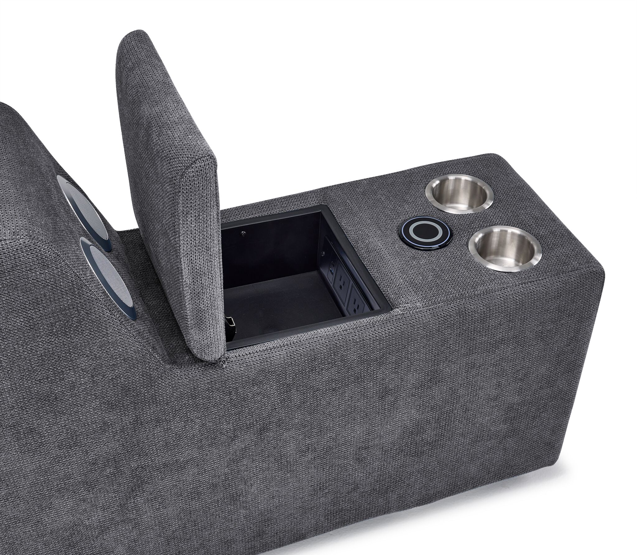 Feeling Connected - Connex 3-Piece Modular Chair with Storage Console - Light Grey - Image 9