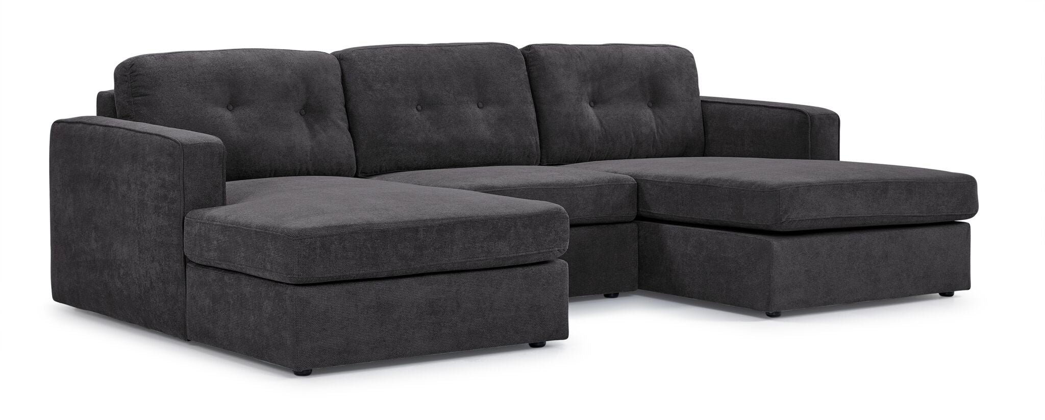 Feeling Connected - Connex 3-Piece Modular Chaise - Dark Grey