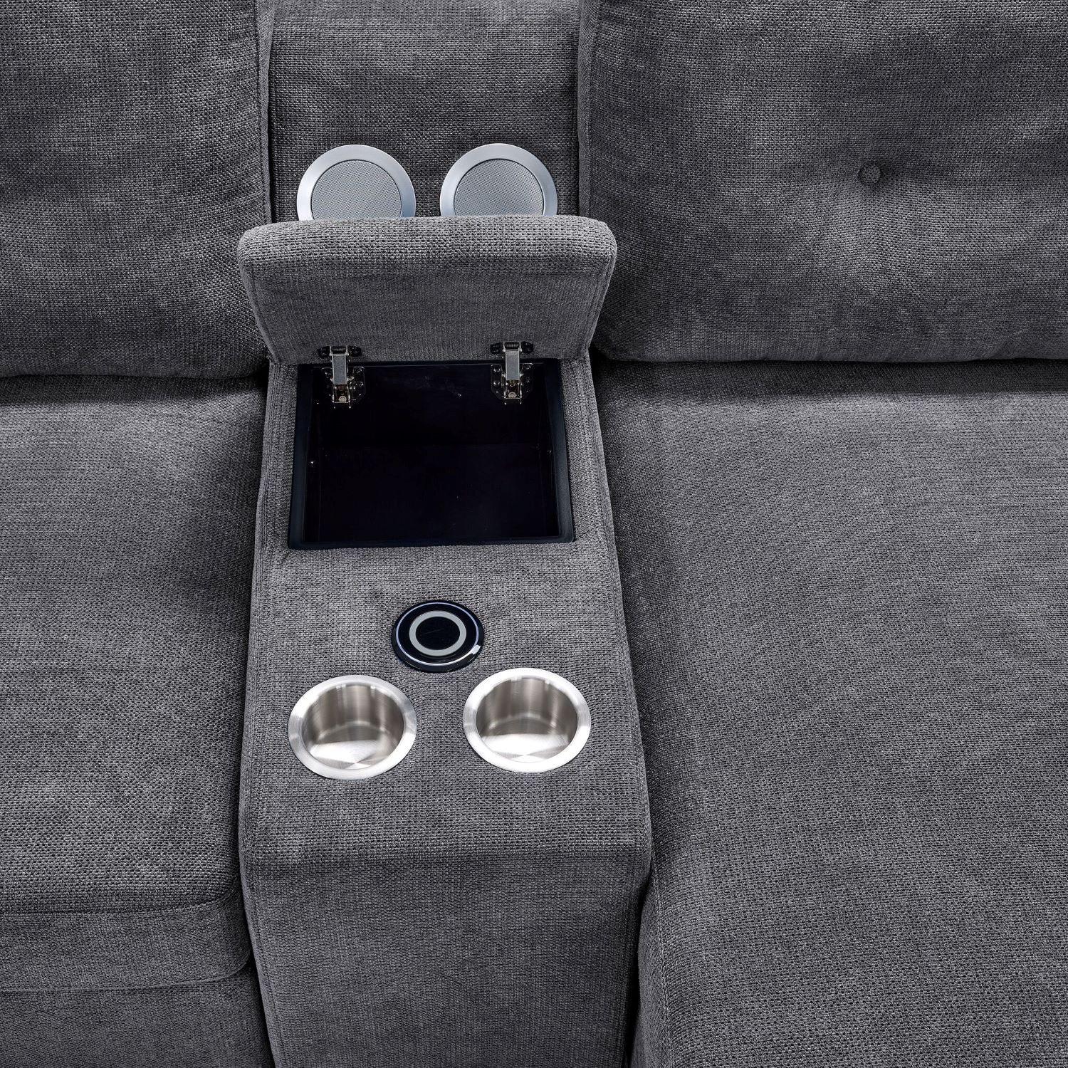 Feeling Connected - Connex 6-Piece Modular Sectional with Storage Console - Light Grey - Image 16