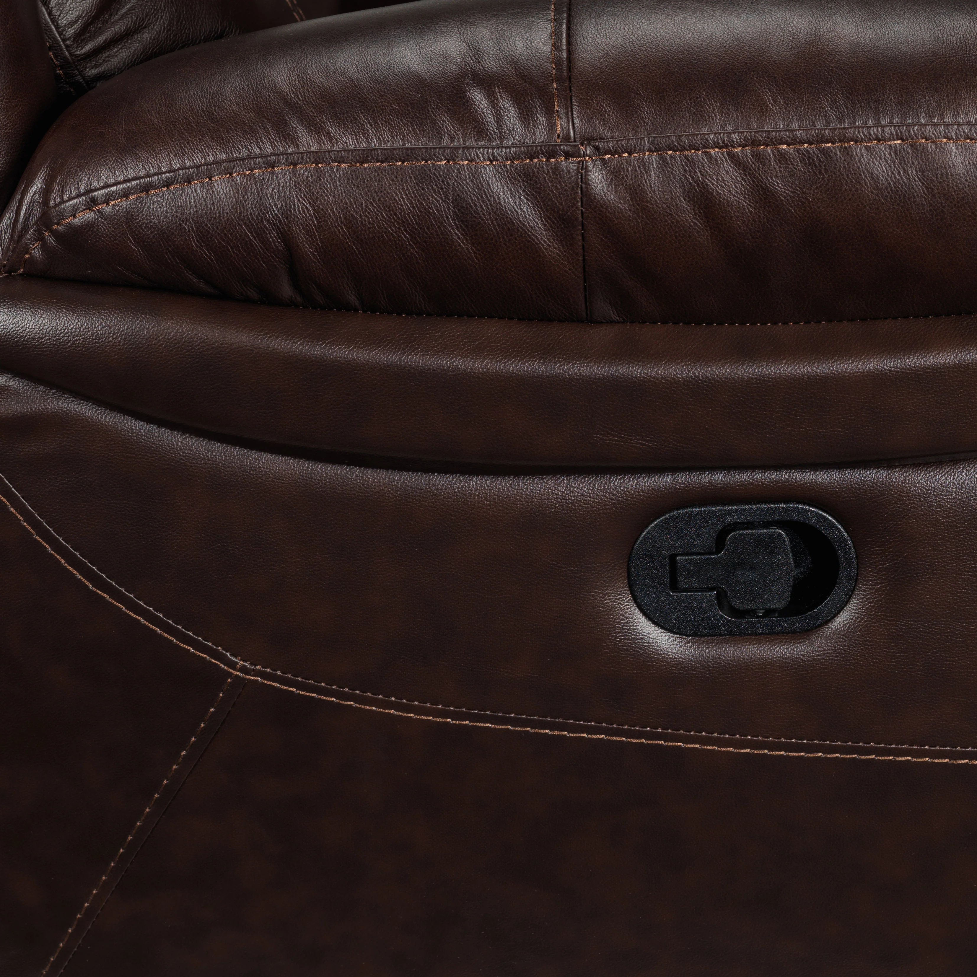 Cooper Leather Reclining Sofa and Loveseat with Console Set - Brown - Image 7