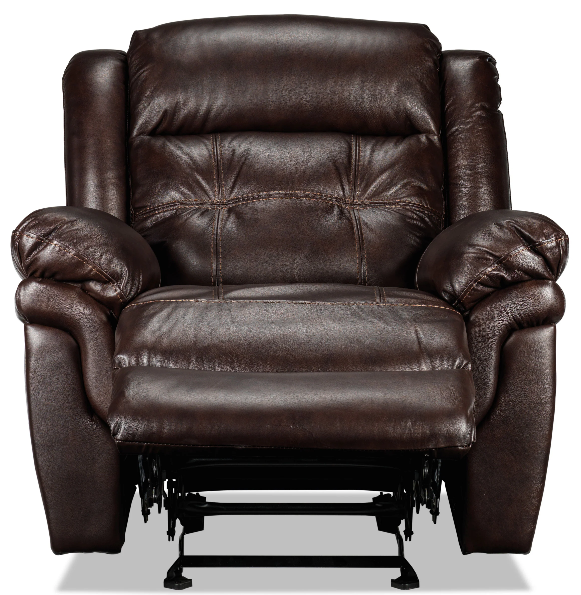 Cooper Leather Reclining Sofa, Reclining Loveseat with Console and Recliner Set - Brown - Image 4