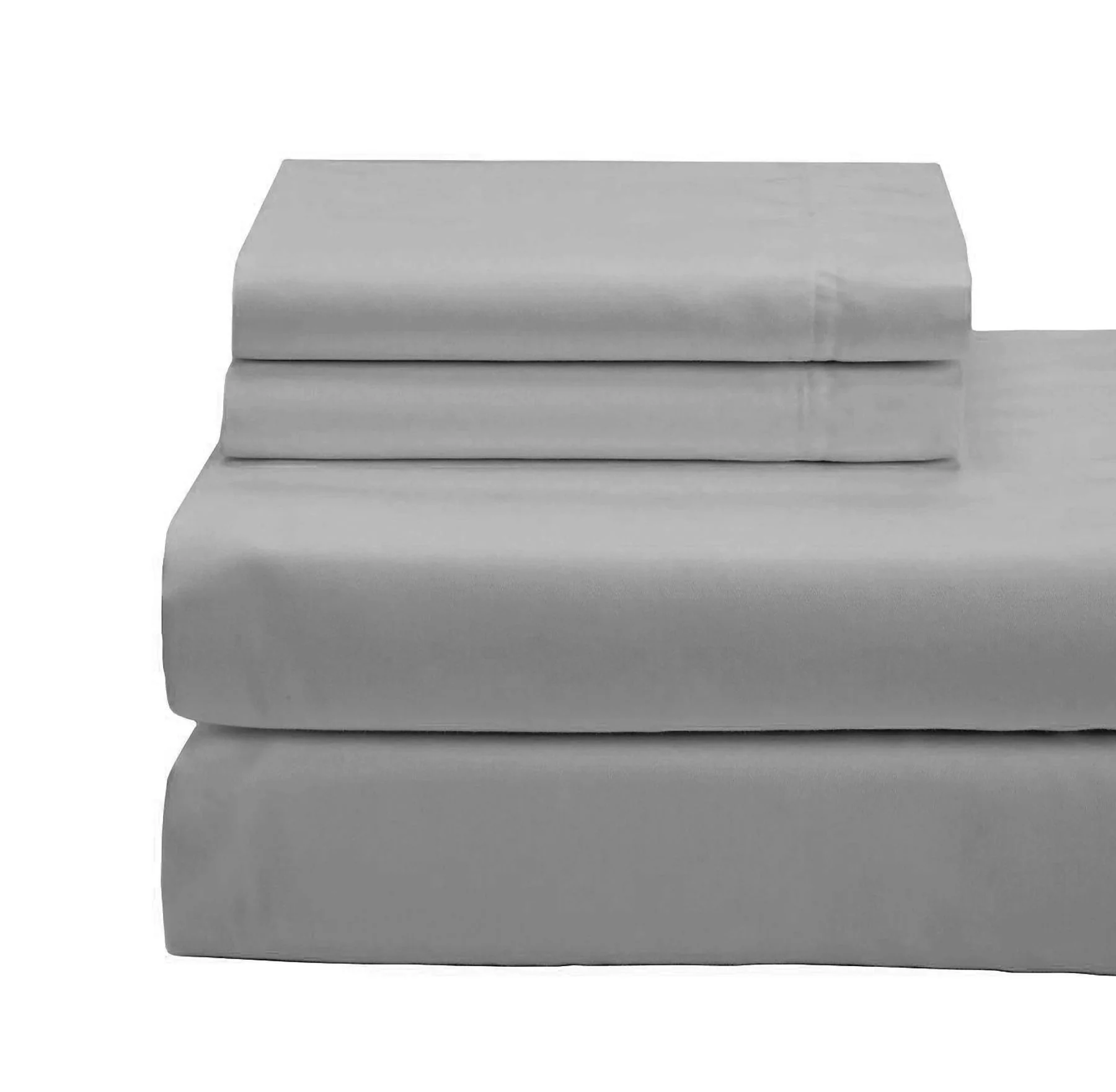 Cotton House 100% Combed Cotton King Sheet Set - 650 Thread Count Light Grey - Image 2