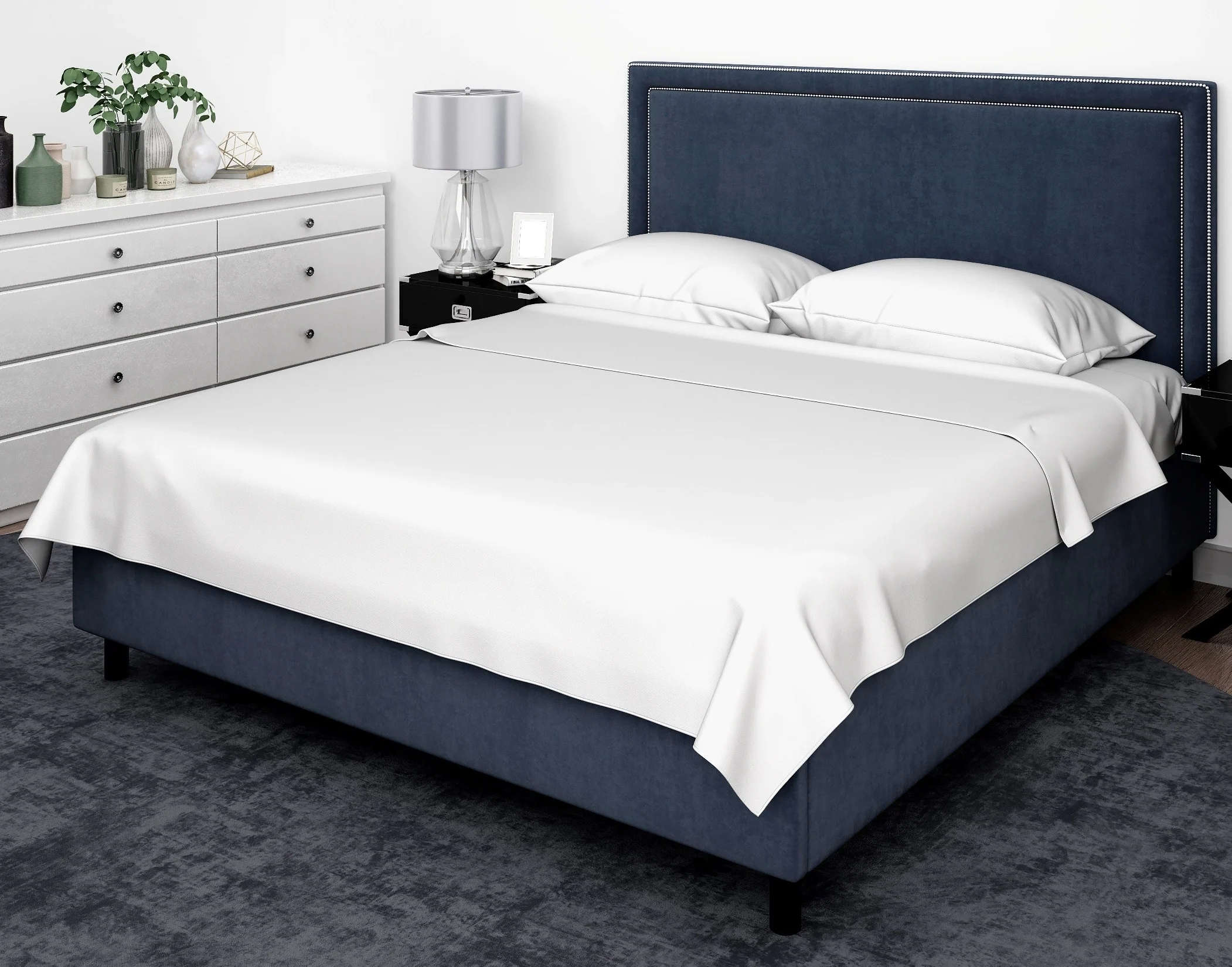 Cotton House 100% Cotton Pima Full Sheet Set - 500 Thread Count White - Image 2