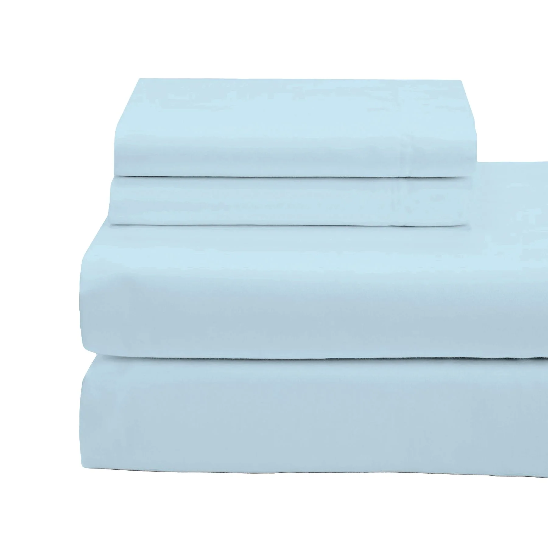 Cotton House 100% Organic Cotton King Sheet Set - 500 Thread Count Light Blue - Image 2