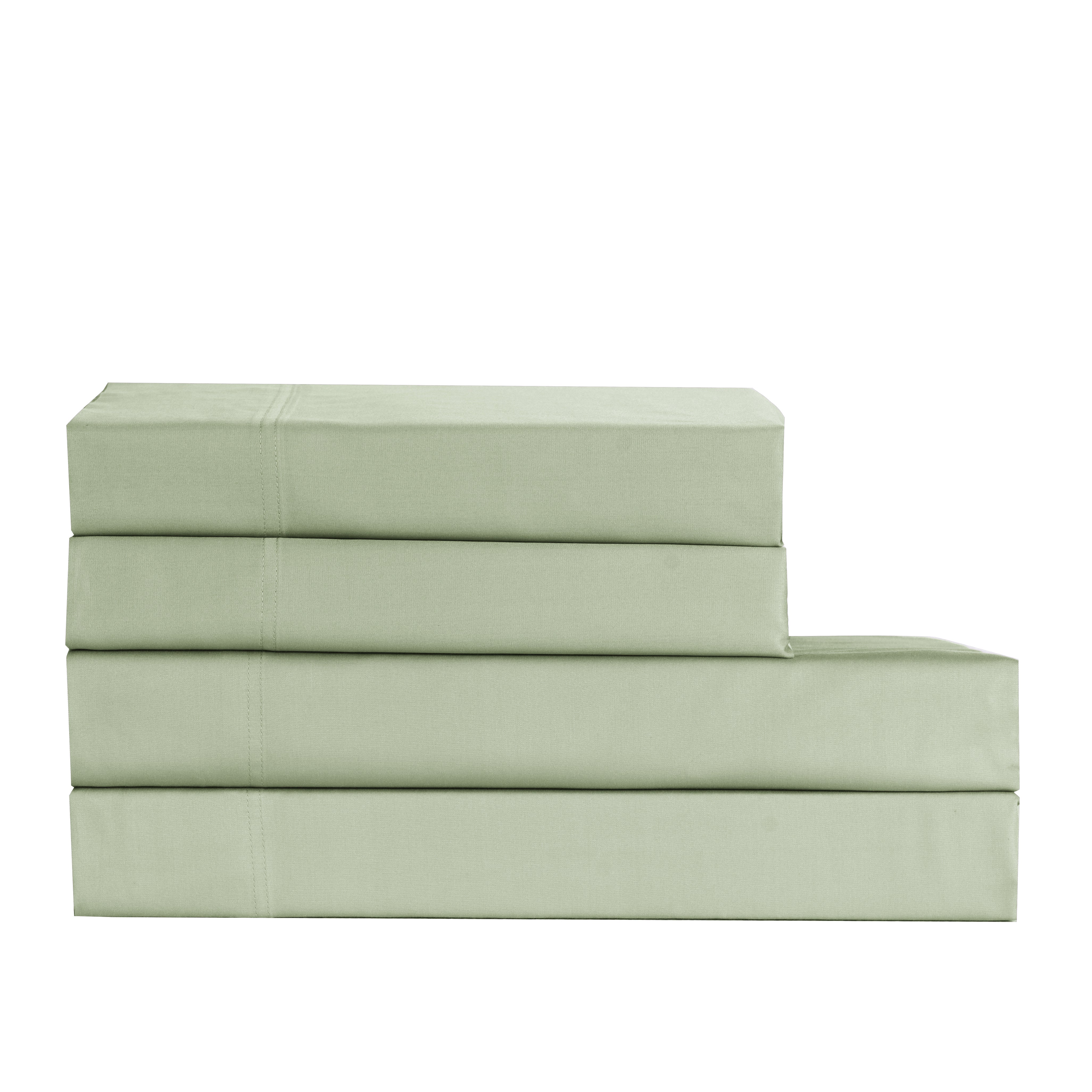Cotton House Queen Bamboo Sheet Set - Sage, Green - Image 2
