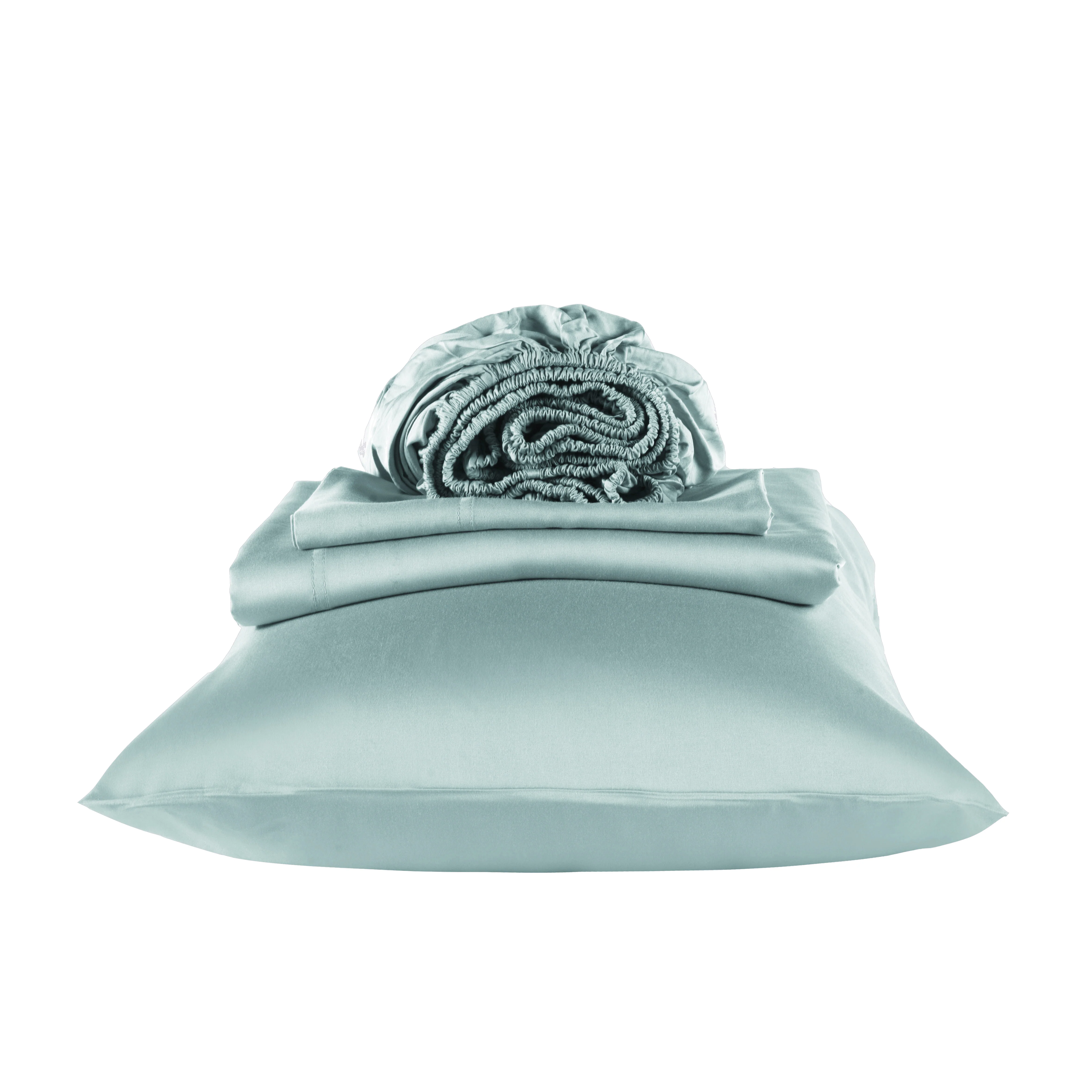 Cotton House Queen Bamboo Sheet Set - Winter Sky, Blue - Image 3