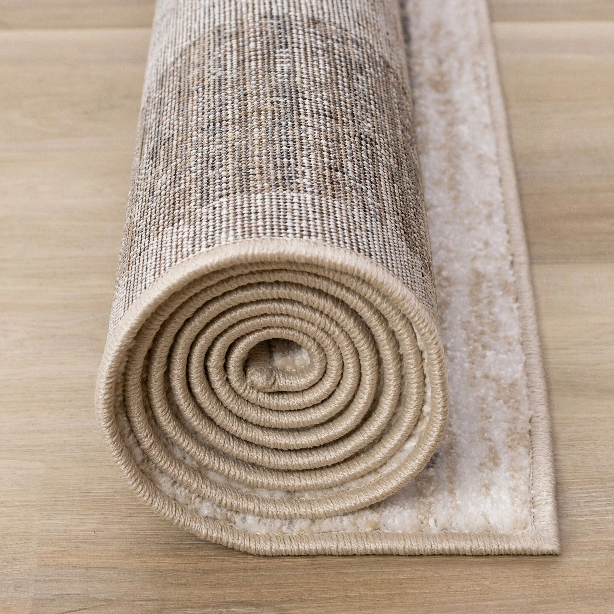 Earthly Essence 6'7" x 9'10" Distressed Border Area Rug - Taupe - Image 10