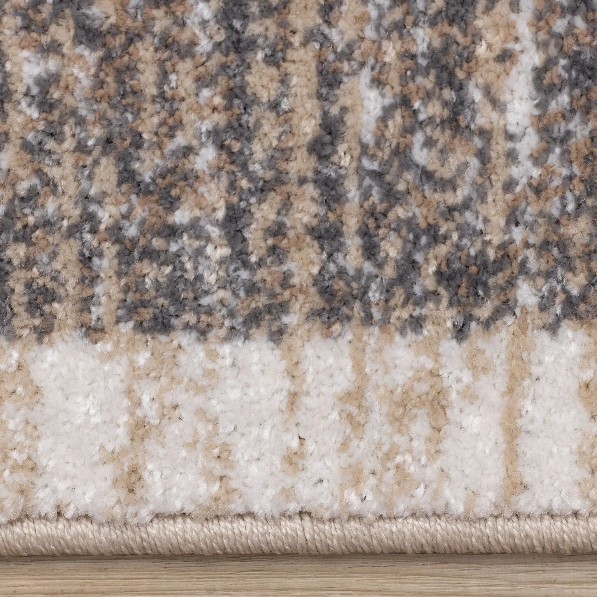 Earthly Essence 6'7" x 9'10" Distressed Border Area Rug - Taupe - Image 7