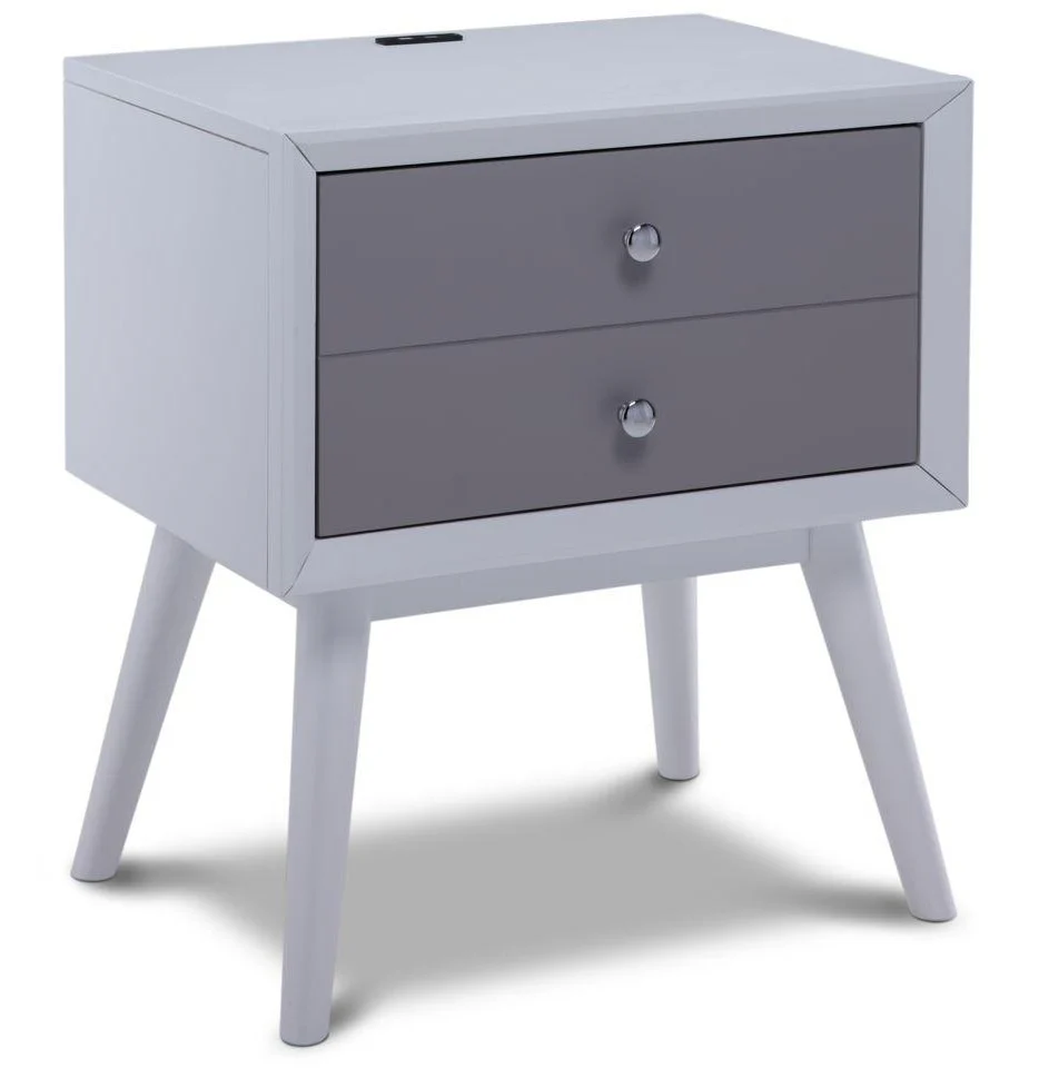 Elroy Two Tone Night Table - White , Grey