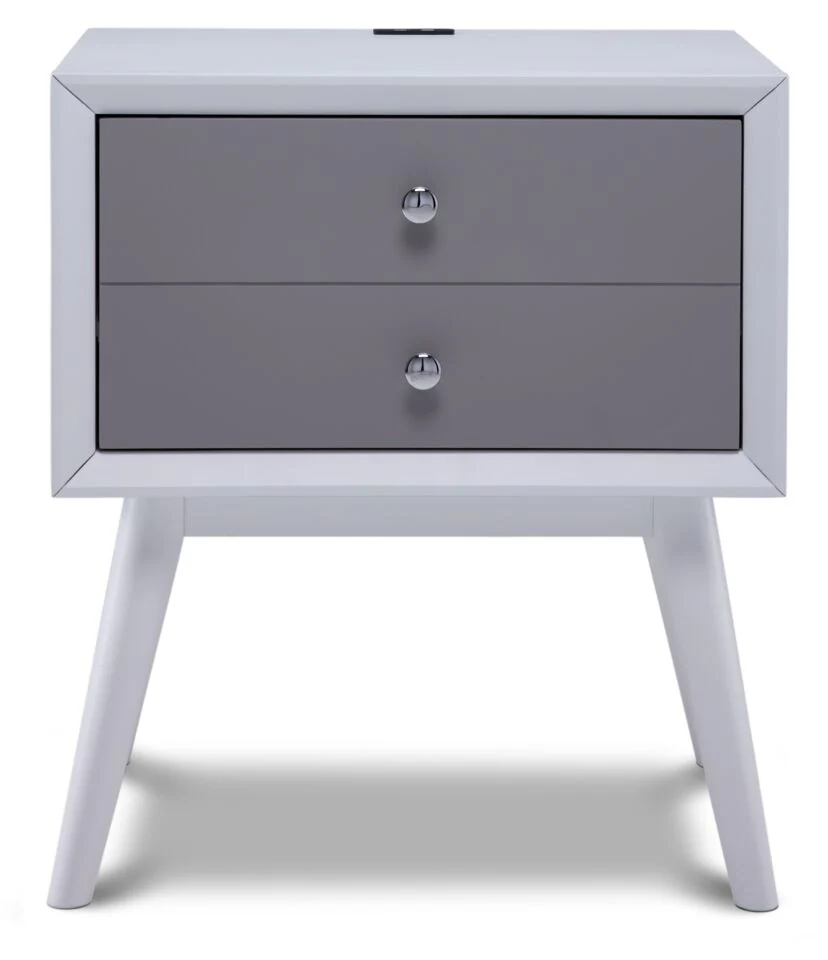 Elroy Two Tone Night Table - White , Grey - Image 3