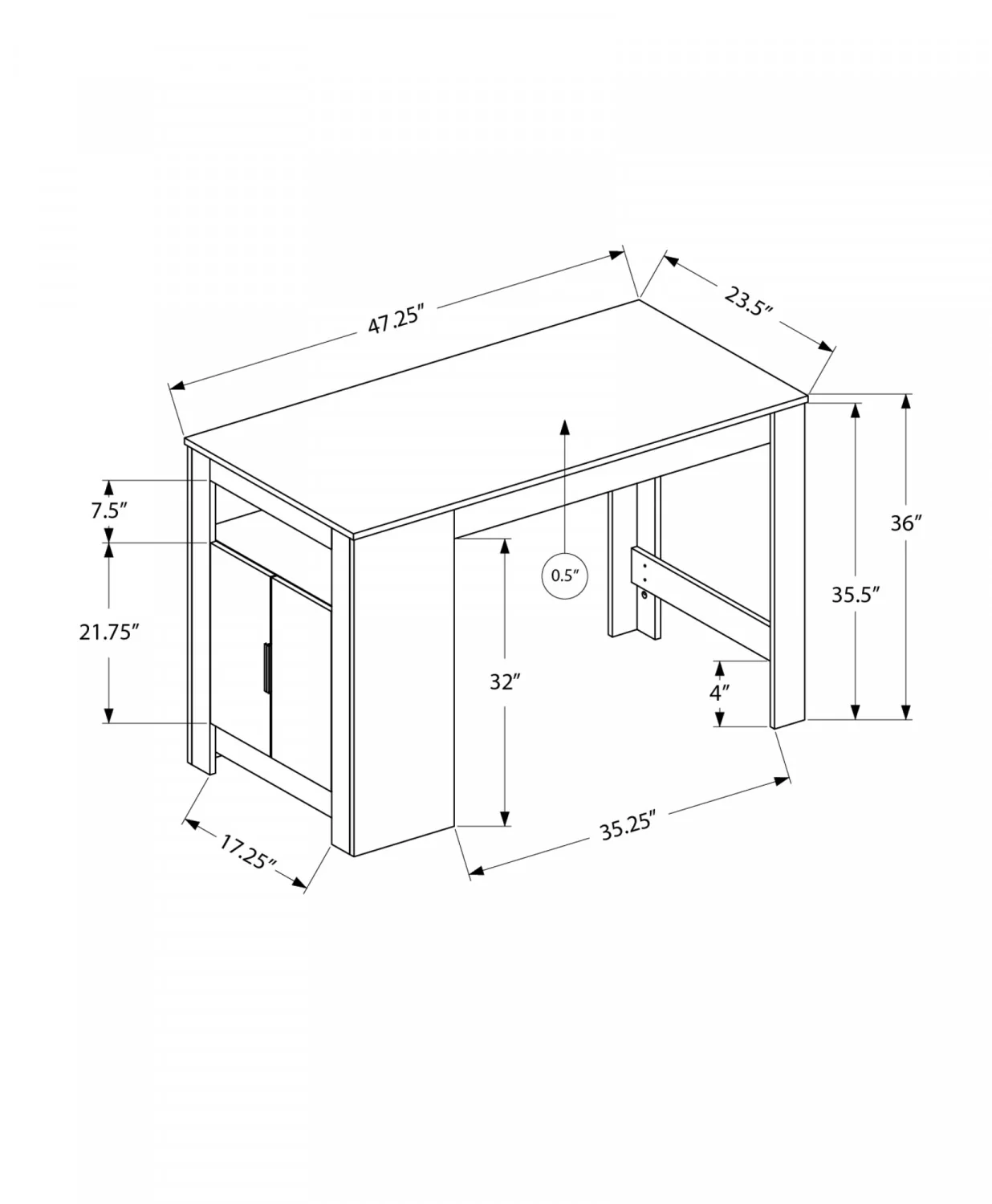 Elsie Counter-height Dining Table - Taupe - Image 3