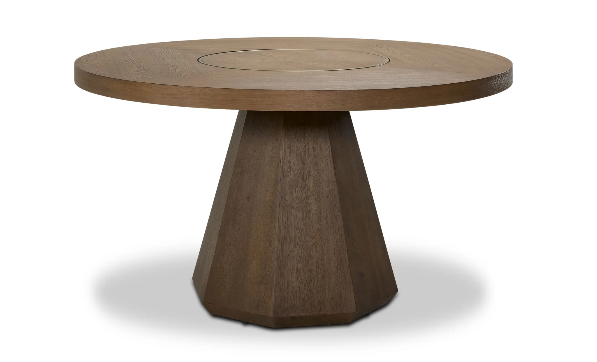 In Harmony - Elure Round Dining Table With Lazy Susan - Latte