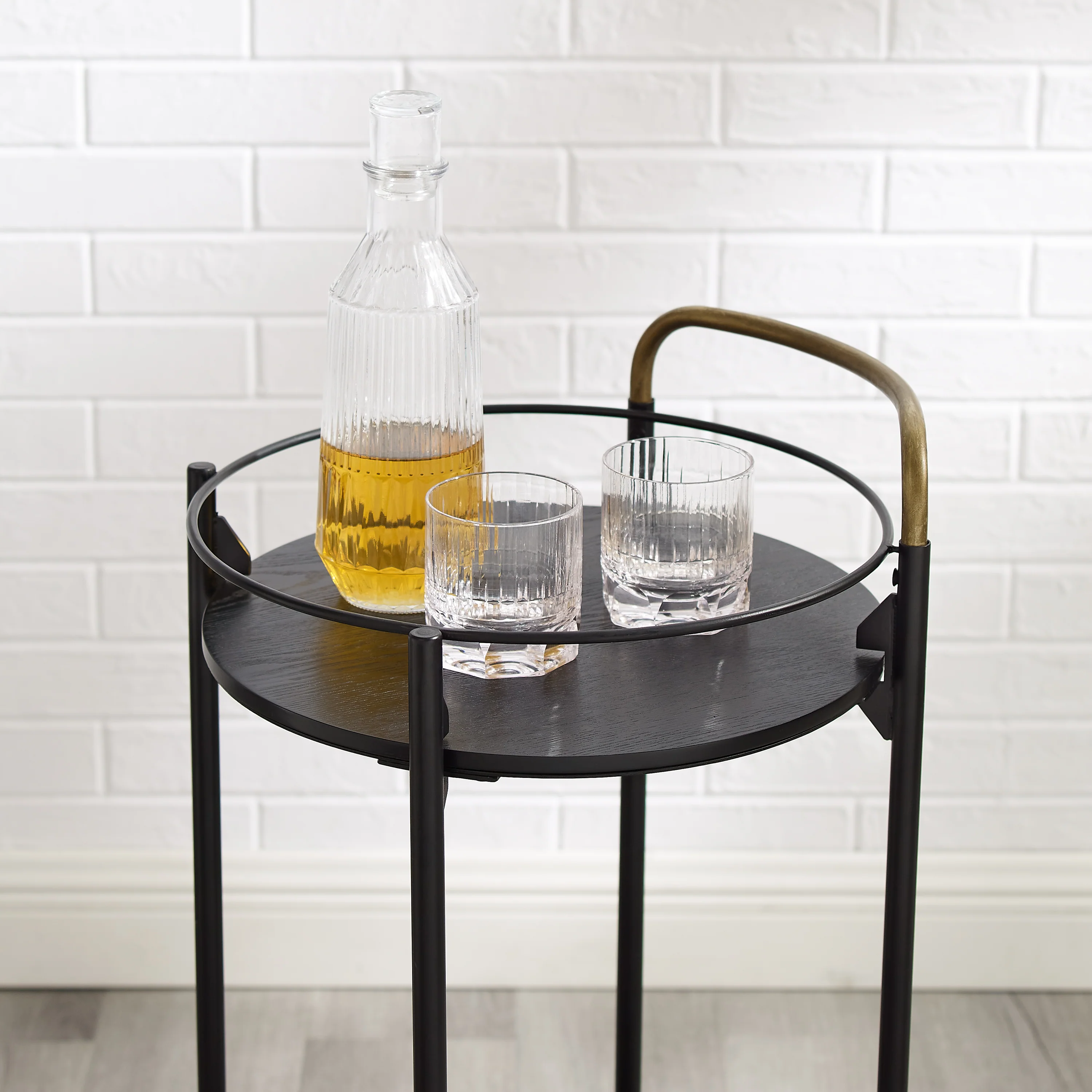 Emmie Round Bar Cart - Black - Image 5