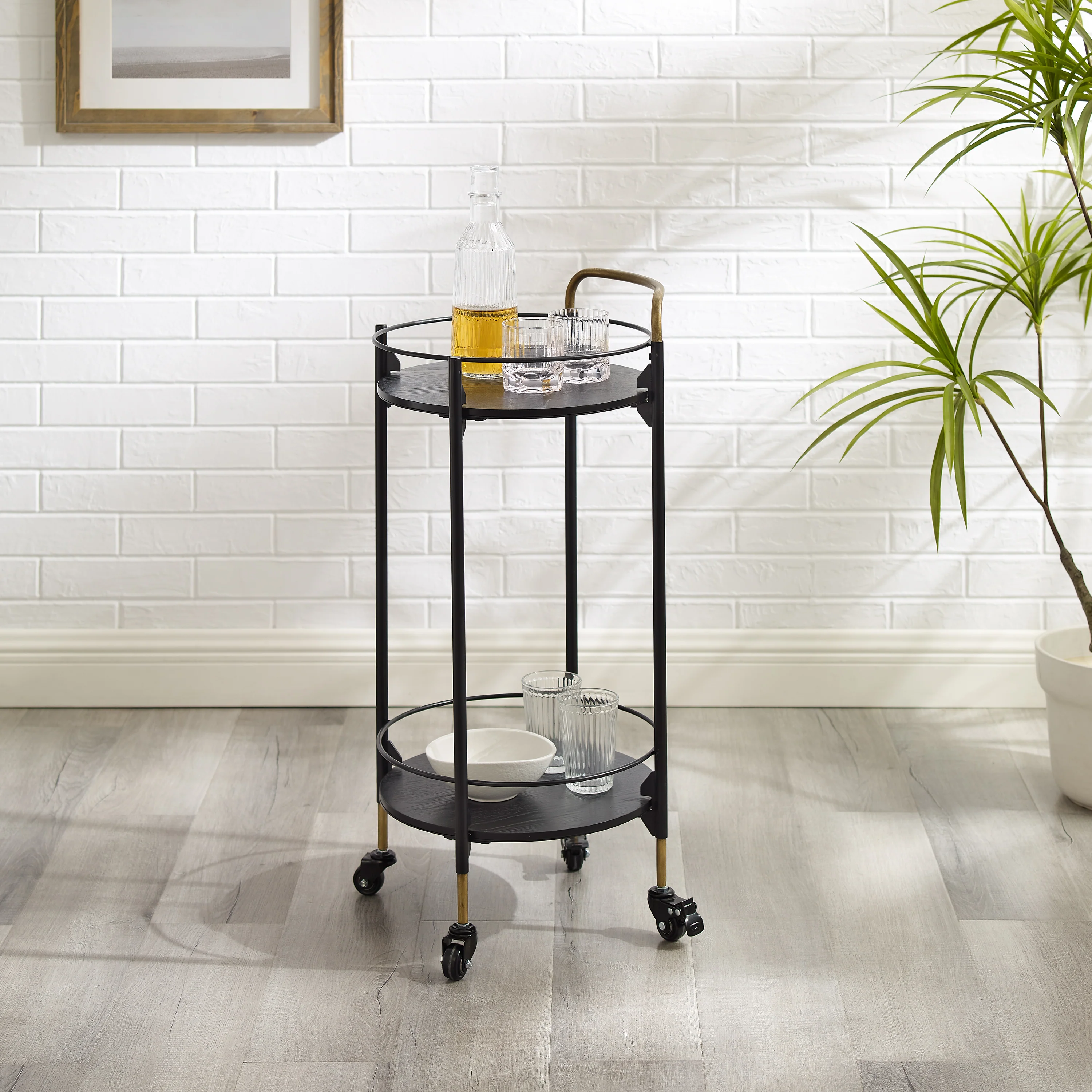 Emmie Round Bar Cart - Black - Image 7